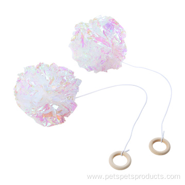 Candy-colored crinkle paper ball cat teaser toy